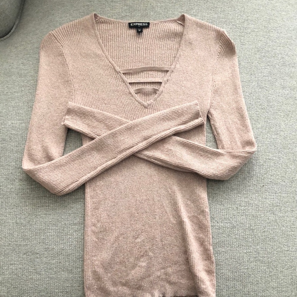 Express blush sweater w/ shimmer